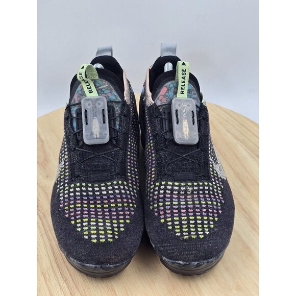 Nike Air VaporMax 2020 Flyknit Black Barely Volt Women Running Shoes  Sz 7 - Picture 3 of 8